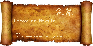 Horovitz Martin névjegykártya